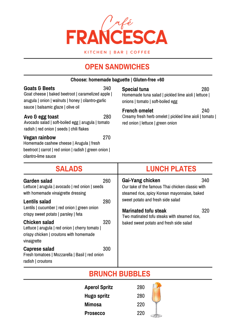 Menu Cafe Francesca - Kitchen | Bar | Coffee-3